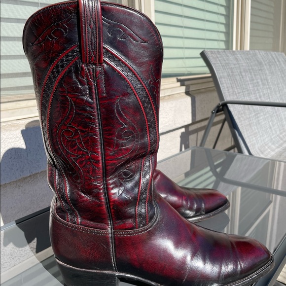 [SOLD] Lucchese Cowboy Boots (Size: 10.5D) (Color: Black Cherry/Oxblood) - Picture 5 of 11